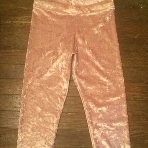 Pink velvet leggings